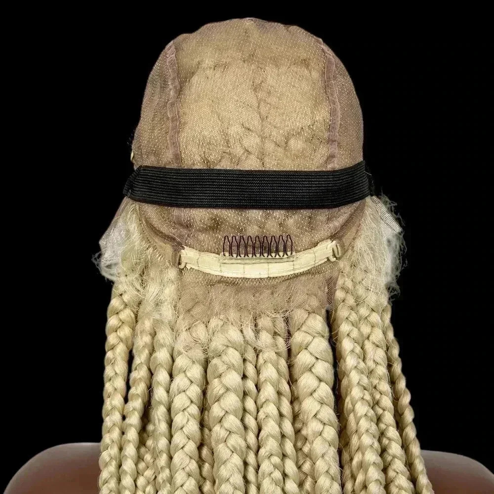 Braided full lace wig, knotless box braids, long medium Braids, blond wig NWT - Picture 7 of 13